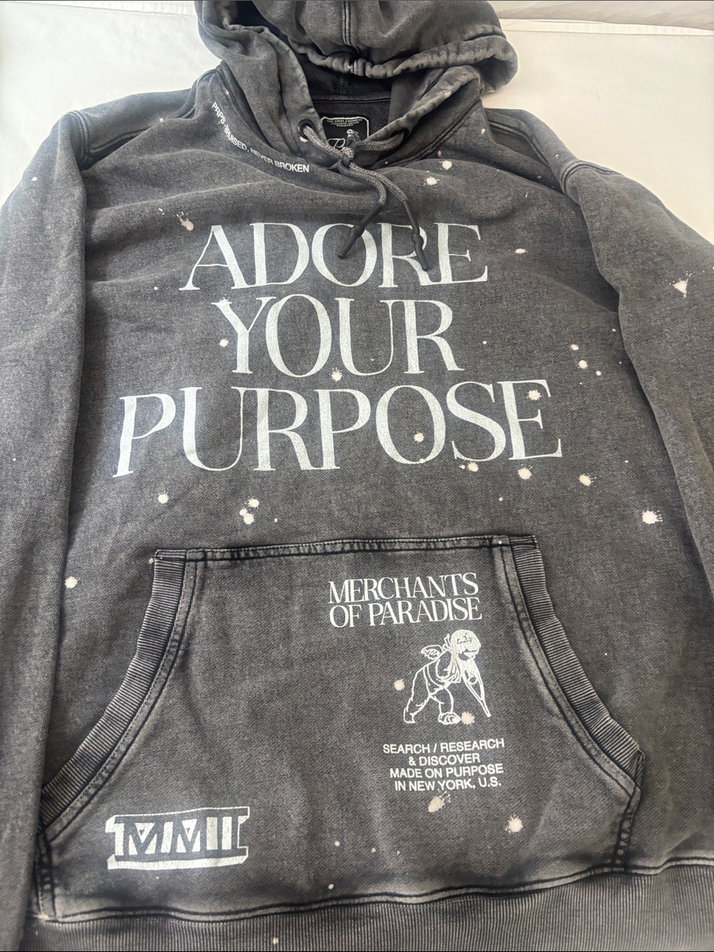 'Adore Your Purpose' Black Graphic Hoodie Prps Denim.